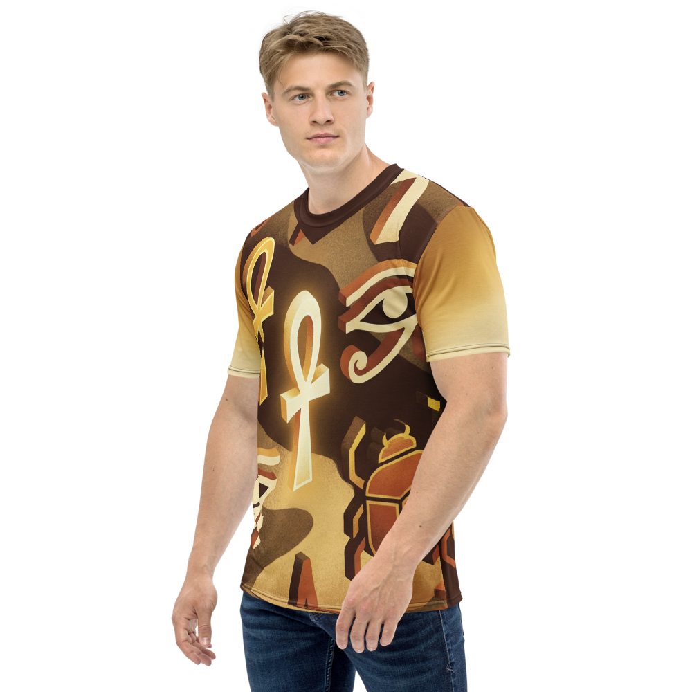 Goldenes Ankh & Skarabäus T-Shirt – Ägyptische Mystik