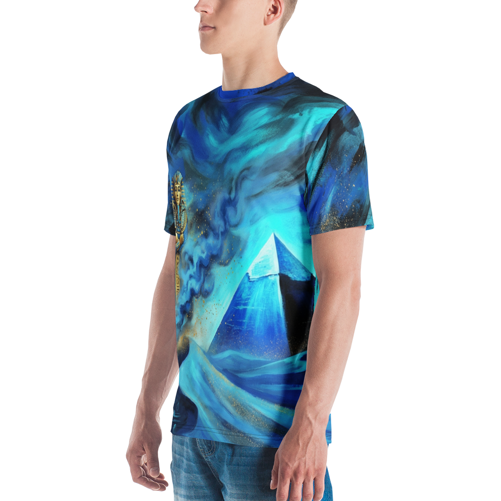 Pharao & Pyramide — Mystisches Aquarell Blau Türkis T-Shirt