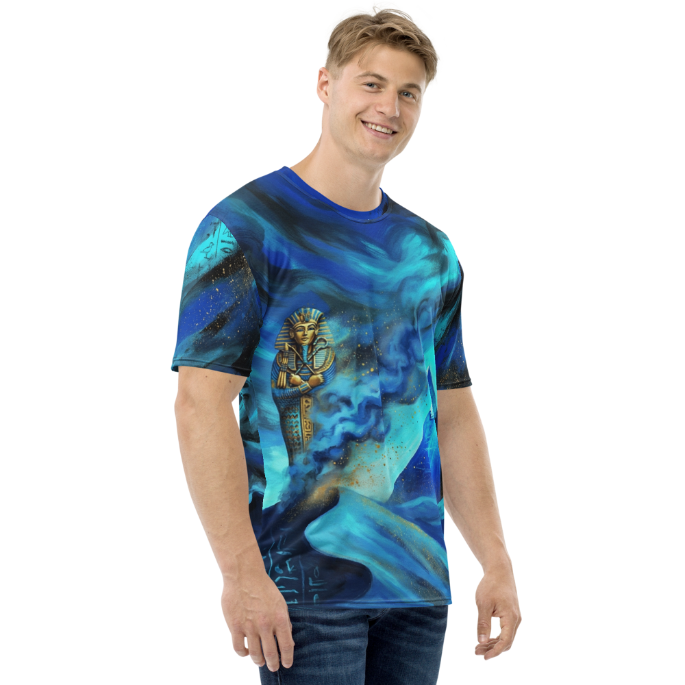 Pharao & Pyramide — Mystisches Aquarell Blau Türkis T-Shirt