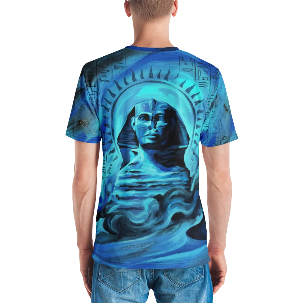 Pharao Pyramide T-Shirt — Aquarell Blau Türkis — Ansicht 7