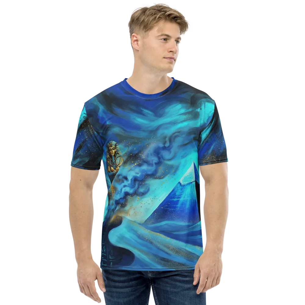 Pharao Pyramide T-Shirt — Aquarell Blau Türkis — Ansicht 8