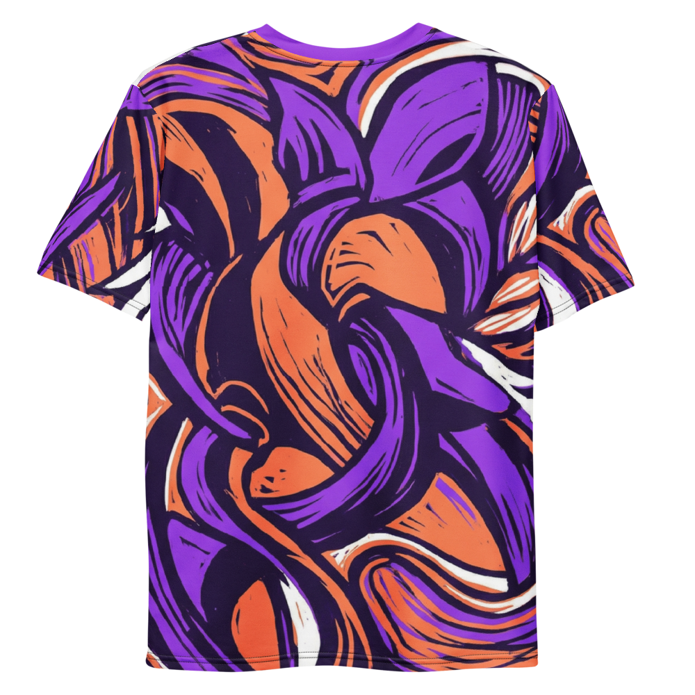 Engelsflügel im Linocut — Asymmetrisch Lila Orange T-Shirt