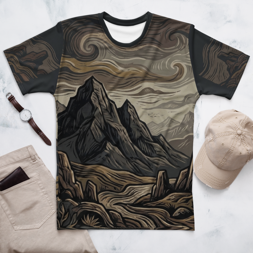 Holzschnitt Berge — Ansicht 3