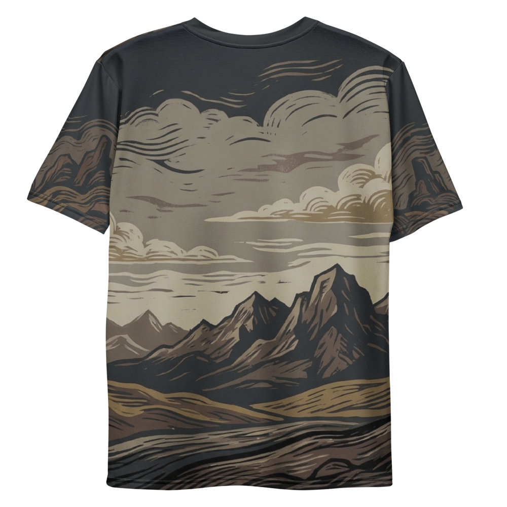 Holzschnitt Berge — Rückseite