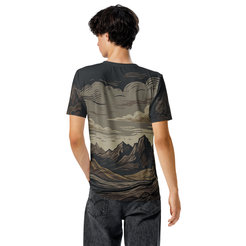 Holzschnitt Berge T-Shirt – Natur pur — Ansicht 6