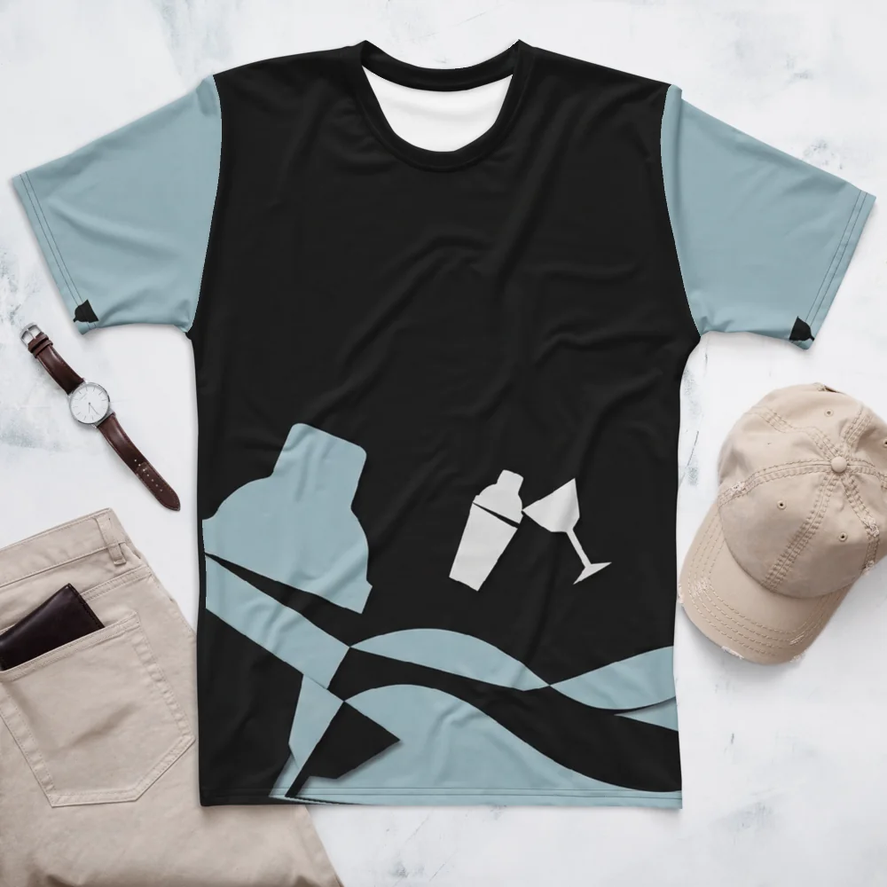 Lounge Minimal Shaker T-Shirt — Eisblau Bauhaus Bar — Ansicht 3