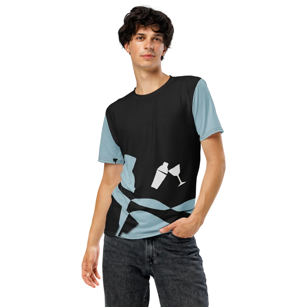 Lounge Minimal Shaker T-Shirt — Eisblau Bauhaus Bar — Ansicht 5