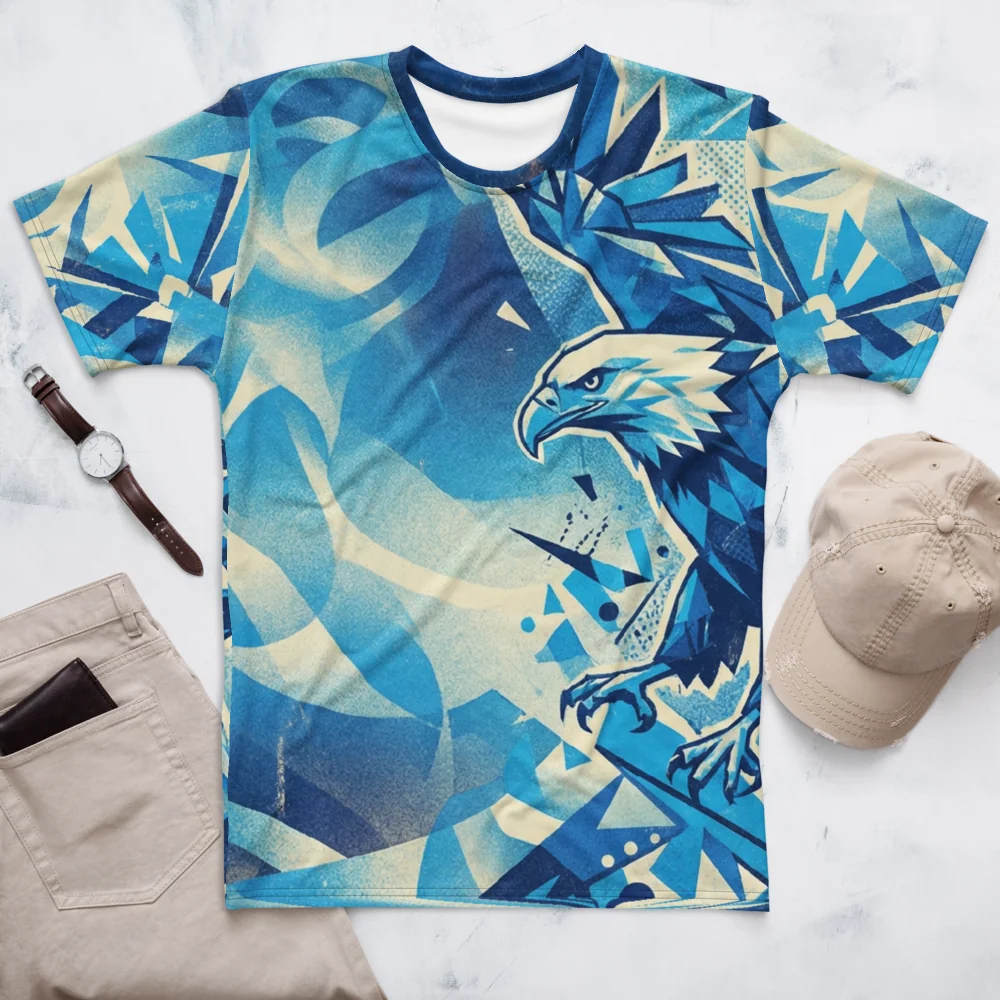 Geometrischer Adler T-Shirt — Low-Poly Bergspitze — Ansicht 3