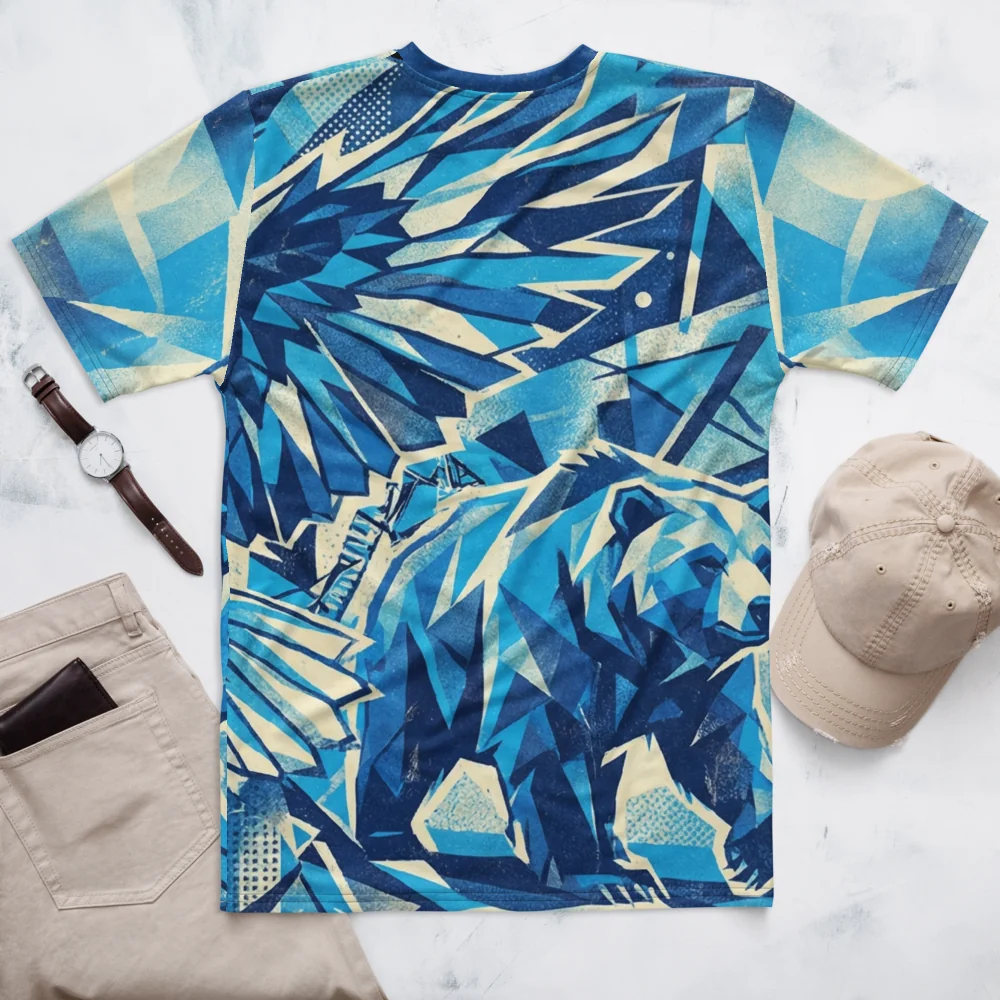 Geometrischer Adler T-Shirt — Low-Poly Bergspitze — Rückseite