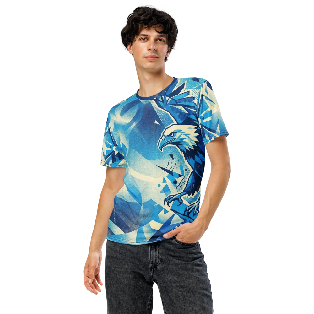 Geometrischer Adler T-Shirt — Low-Poly Bergspitze — Ansicht 5
