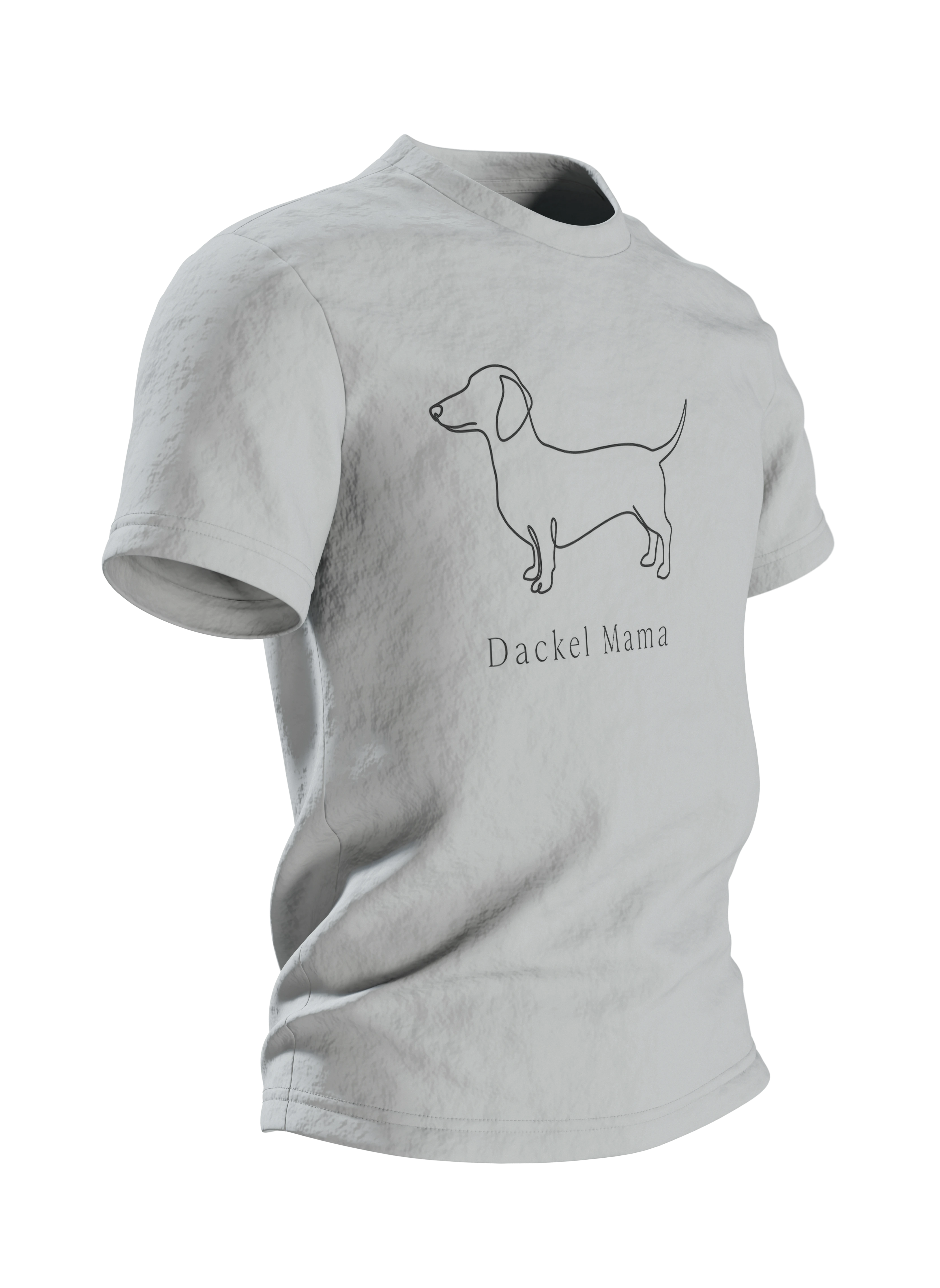 Dackel Mama T-Shirt – minimalistische Dackel Linienkunst — Linker Ärmel