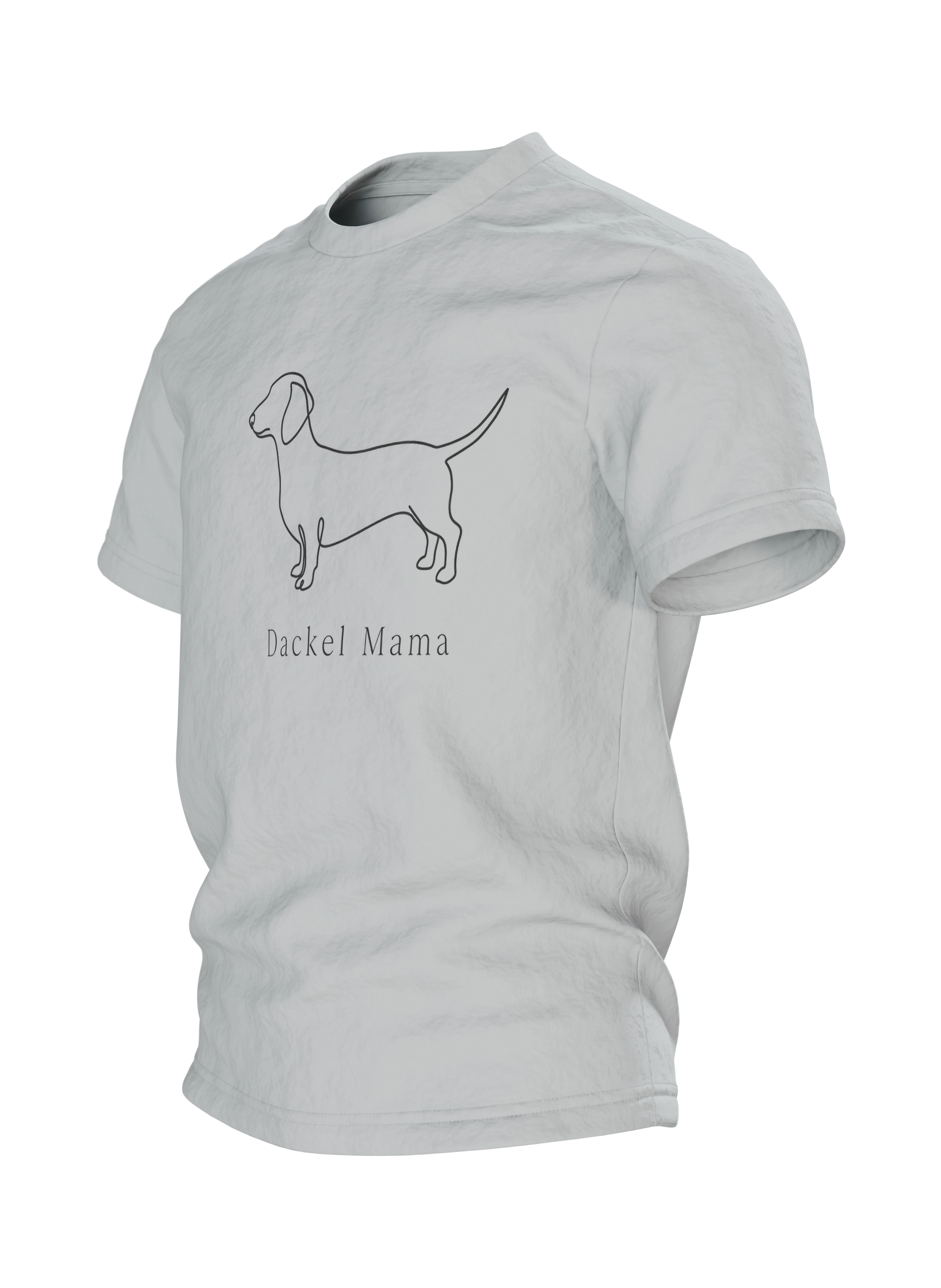 Dackel Mama T-Shirt – minimalistische Dackel Linienkunst — Rechter Ärmel