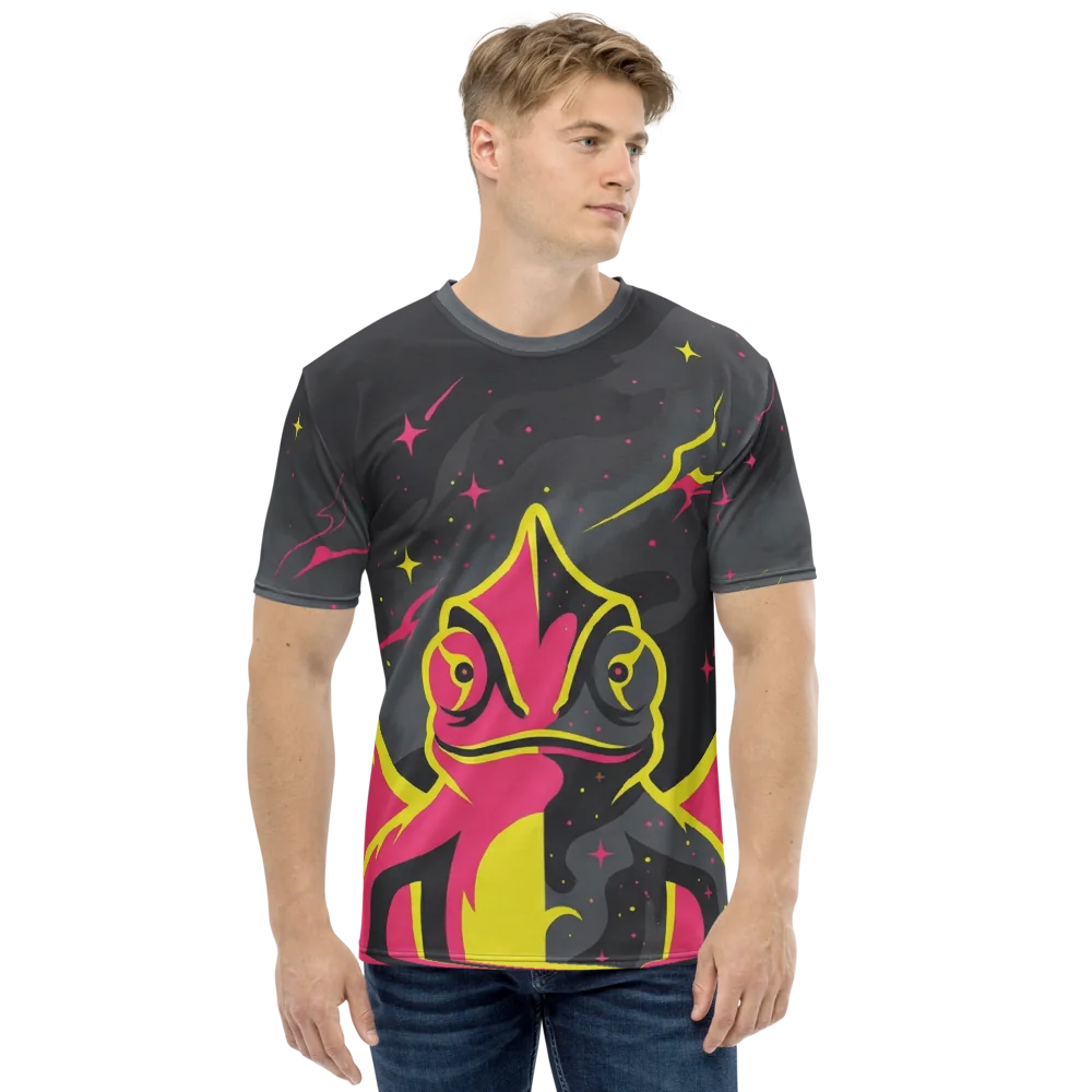 Cosmic Chamäleon T-Shirt — Neon Pink Space — Ansicht 8