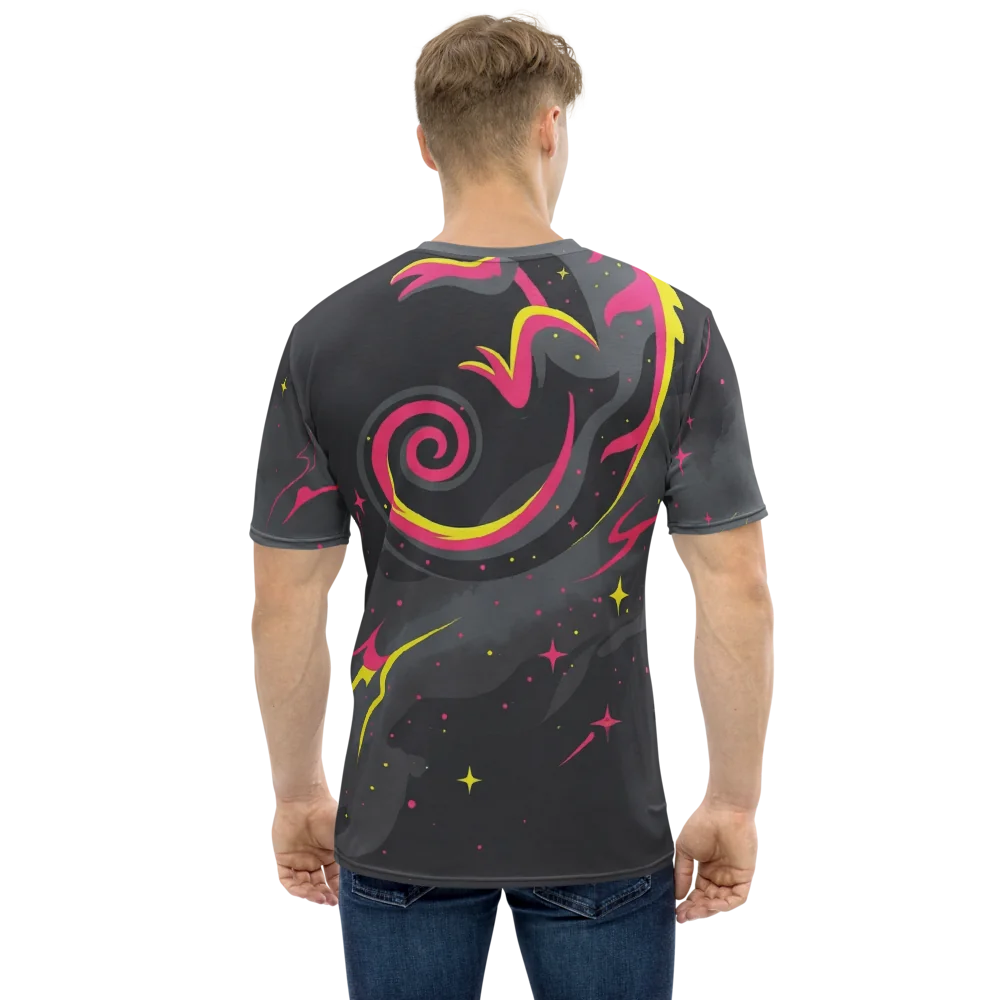 Cosmic Chamäleon T-Shirt — Neon Pink Space