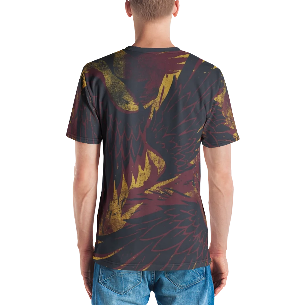 Phoenix-Engel T-Shirt — Holzschnitt Burgundy — Ansicht 7