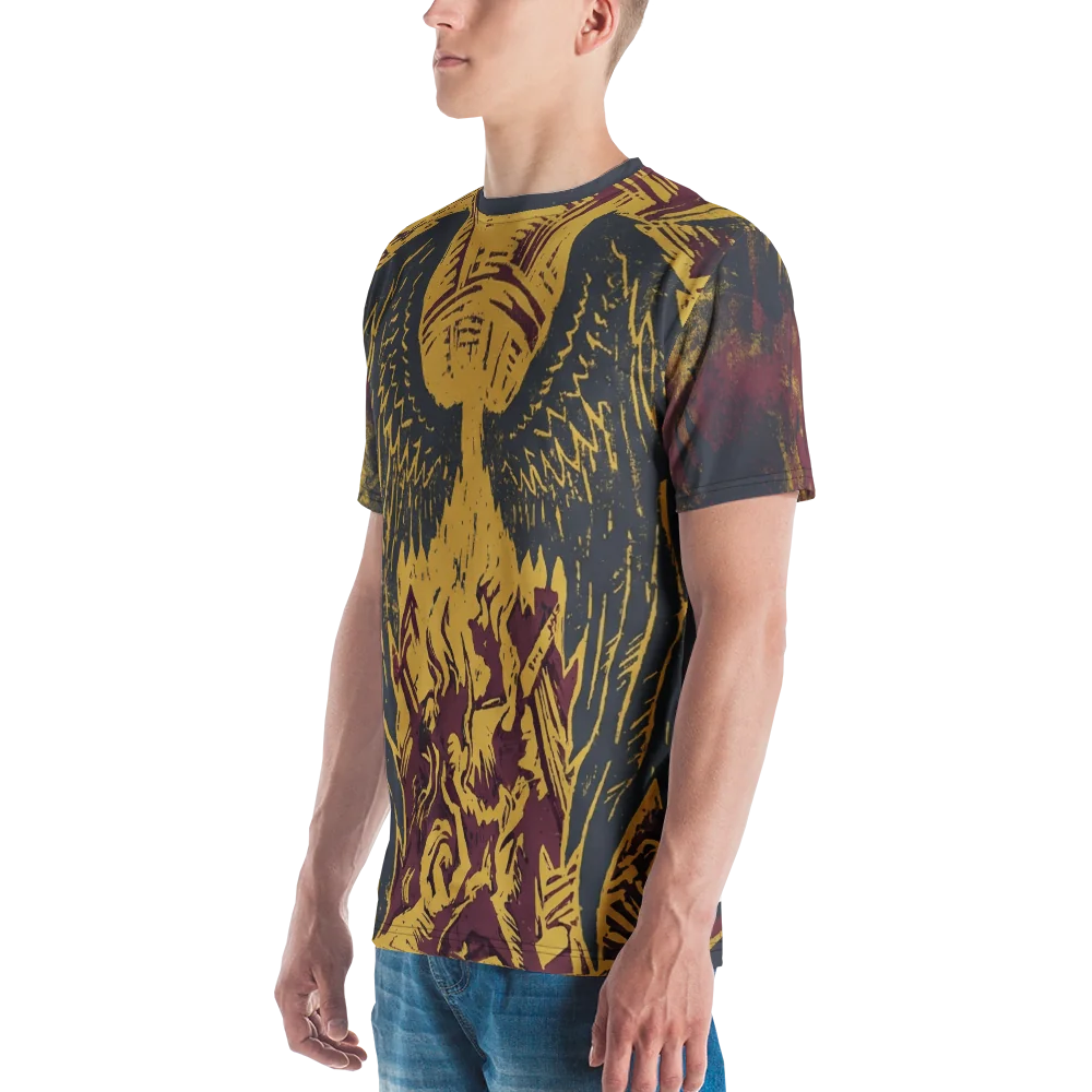 Phoenix-Engel T-Shirt — Holzschnitt Burgundy — Ansicht 5