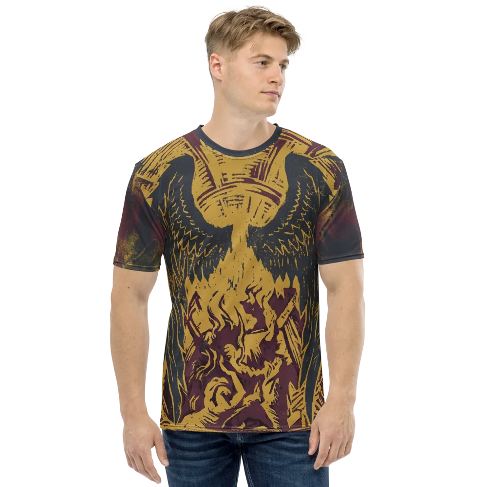 Phoenix-Engel T-Shirt — Holzschnitt Burgundy — Ansicht 8