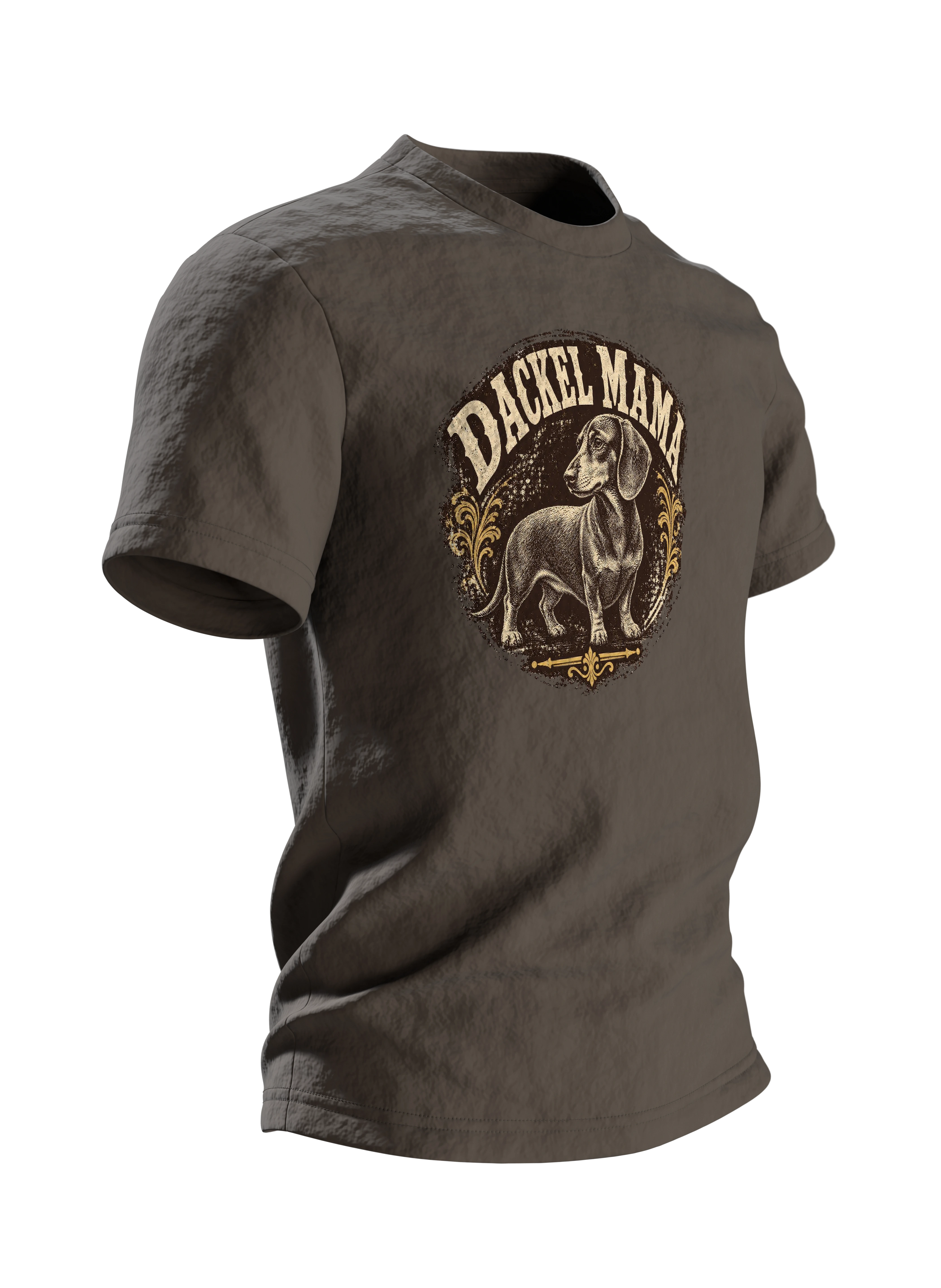 Dackel Mama T-Shirt – Vintage Retro Emblem im Used-Look