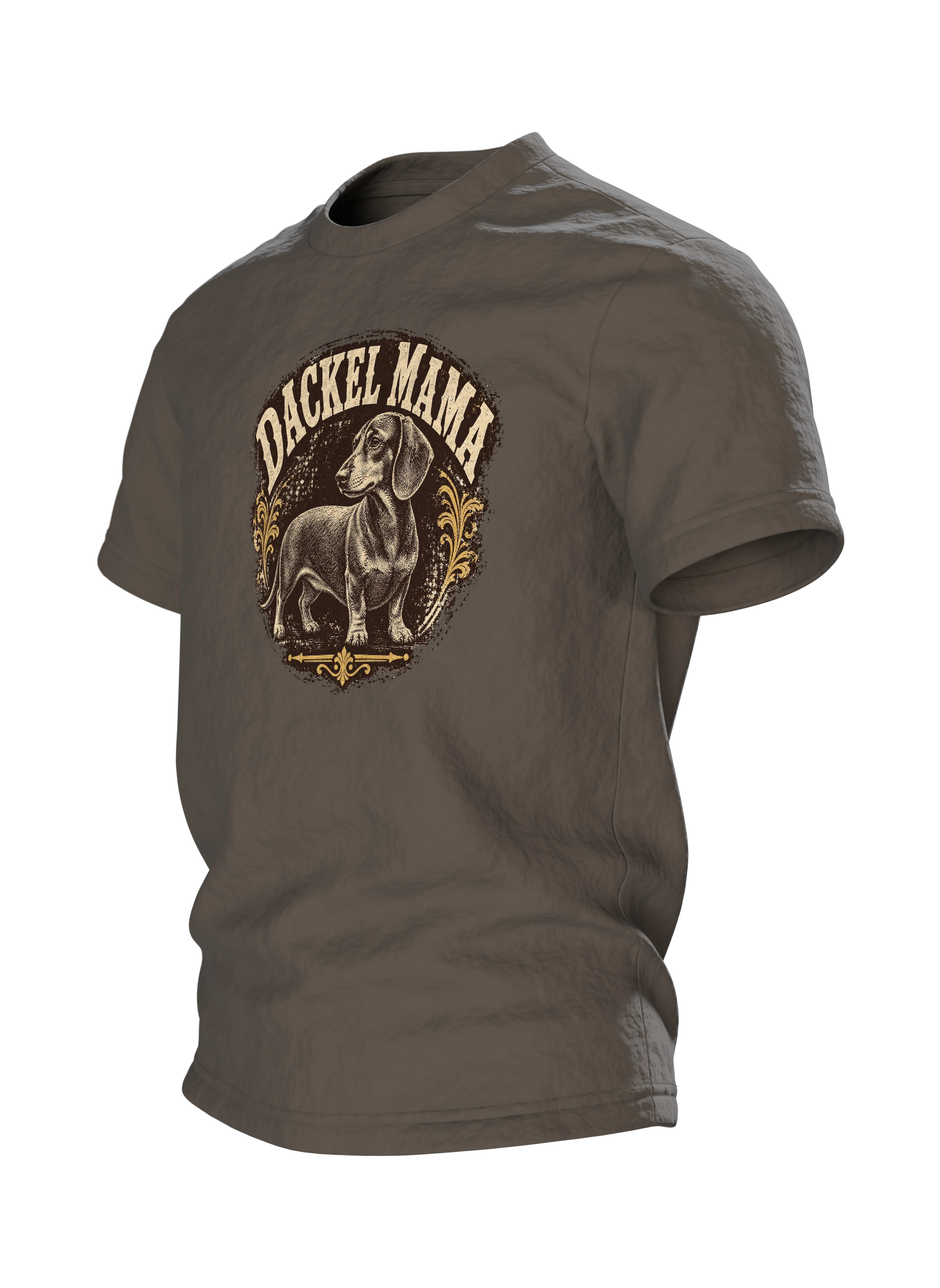 Dackel Mama T-Shirt – Vintage Retro Emblem im Used-Look
