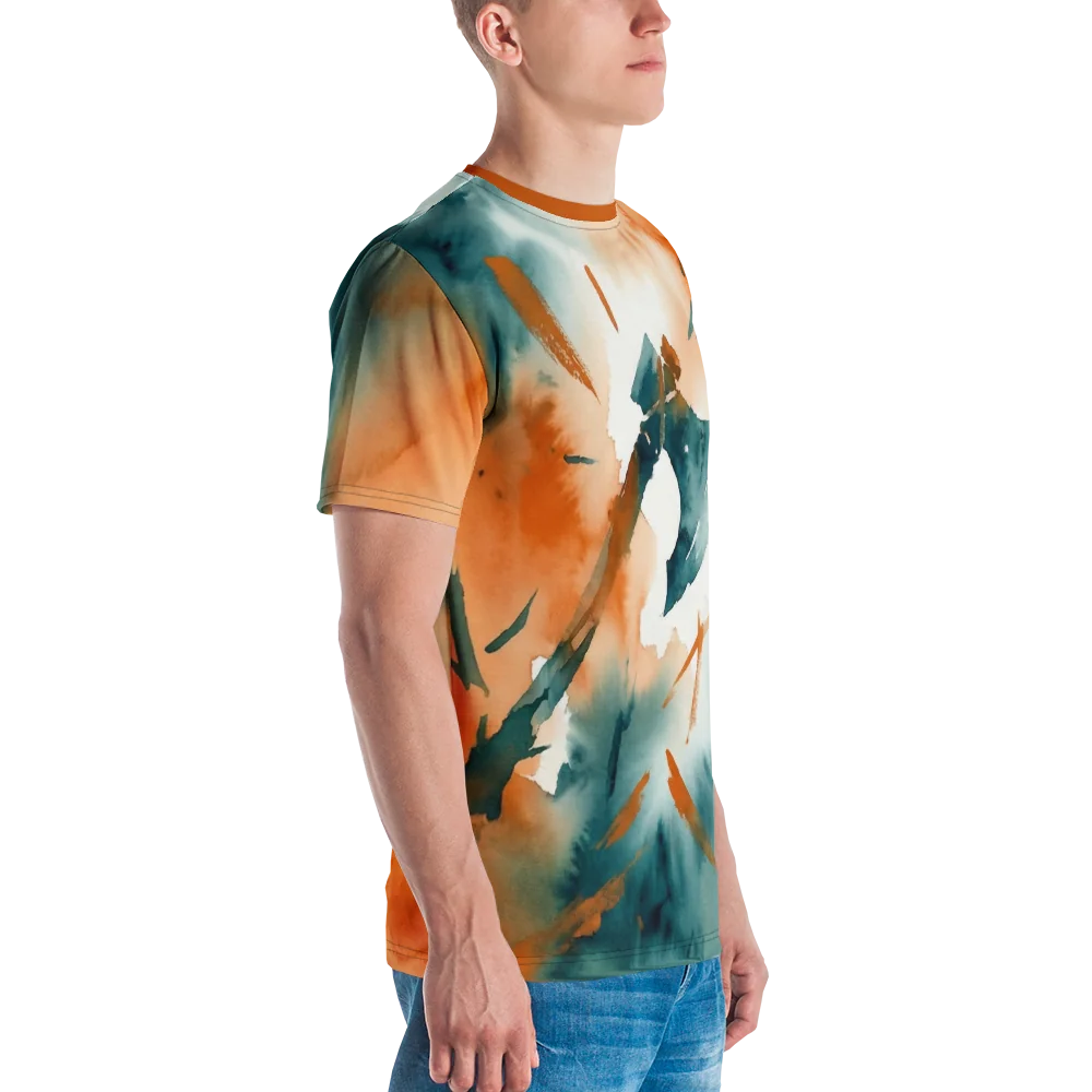 Wikinger Axt T-Shirt — Aquarell Orange Türkis Nordisch — Ansicht 6