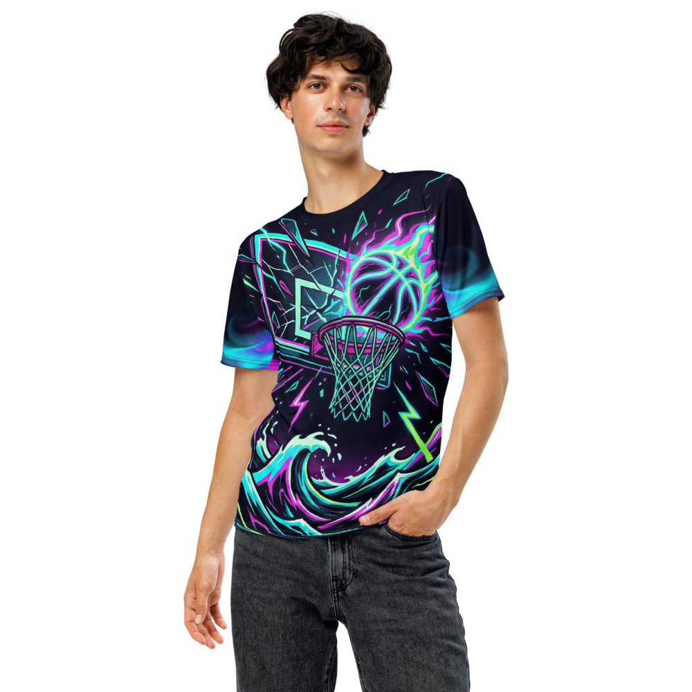 Neon Slam Dunk T-Shirt – Cyberpunk Waves