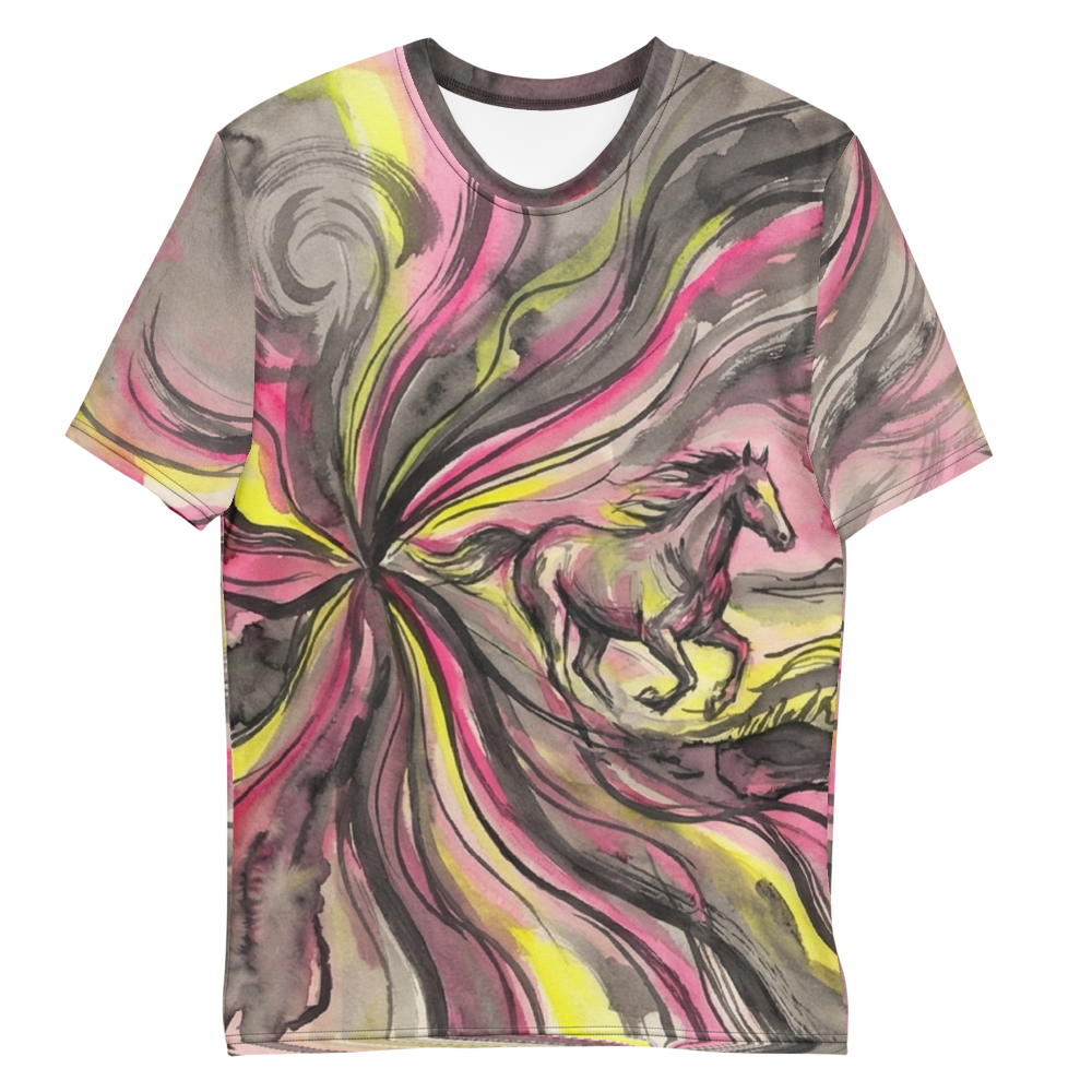 Aquarell Pferd T-Shirt – Dynamische Energie