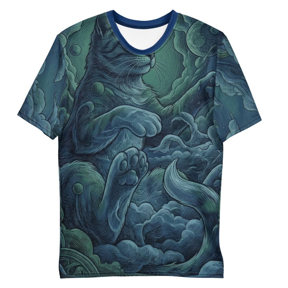 Meditierende Katze T-Shirt – Kosmische Ruinen