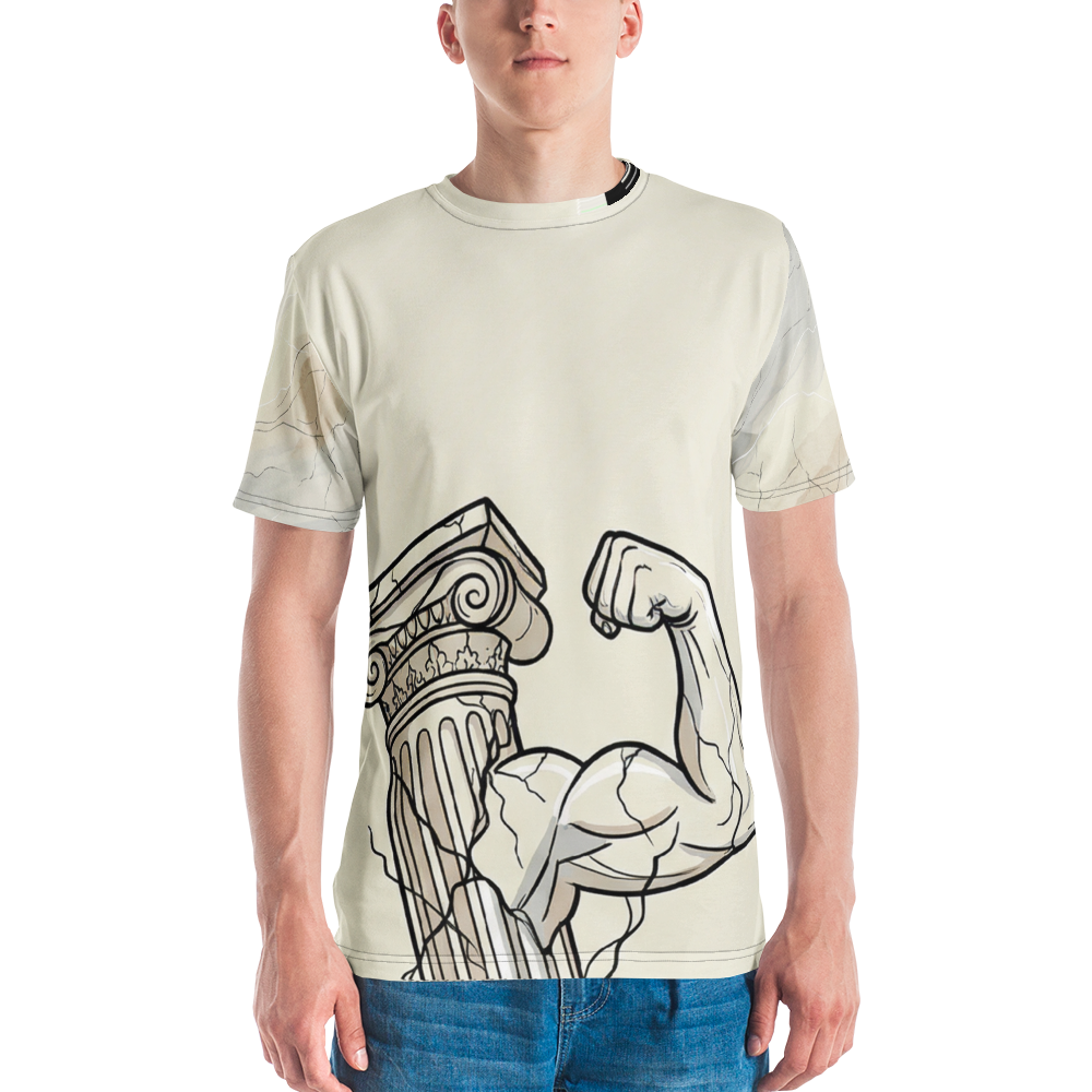 Antike Säule Bizeps T-Shirt – Marmor Kraft