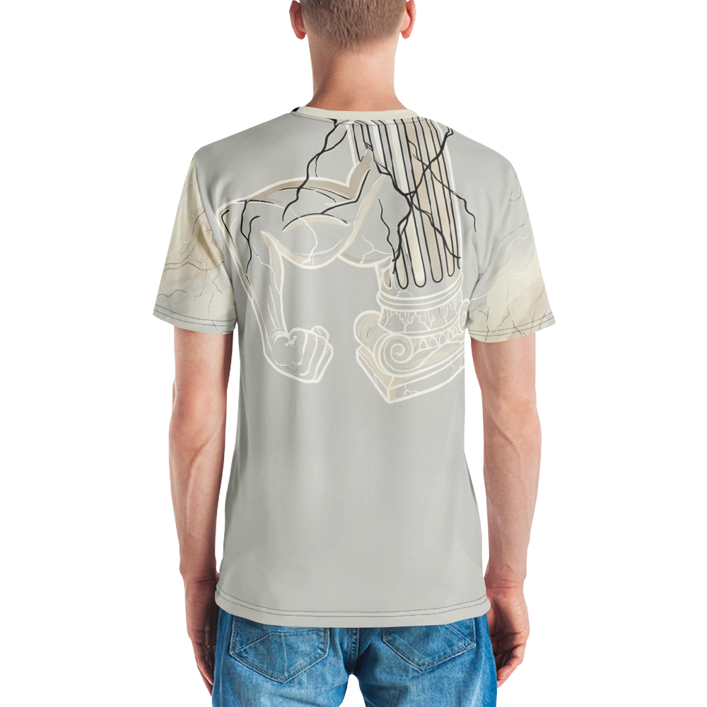 Antike Säule Bizeps Marmor Kraft — Vintage Engraving T-Shirt