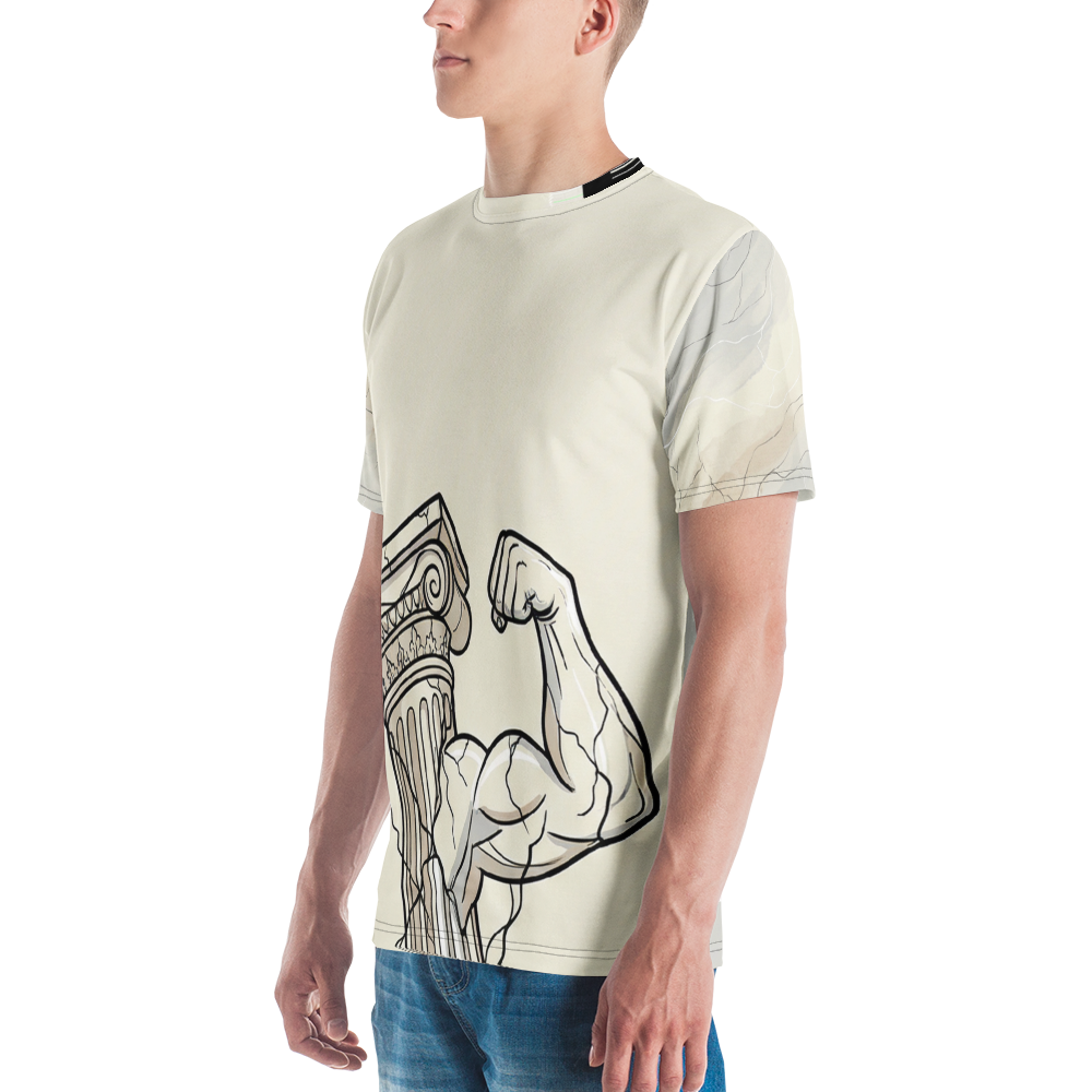 Antike Säule Bizeps Marmor Kraft — Vintage Engraving T-Shirt