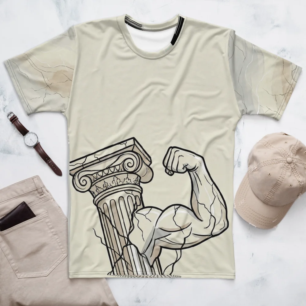 Antike Säule Bizeps T-Shirt — Marmor Kraft Vintage — Ansicht 3