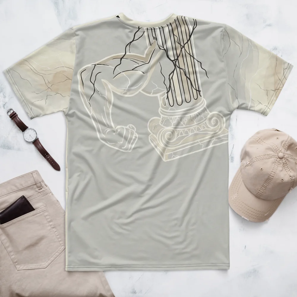 Antike Säule Bizeps T-Shirt — Marmor Kraft Vintage — Rückseite