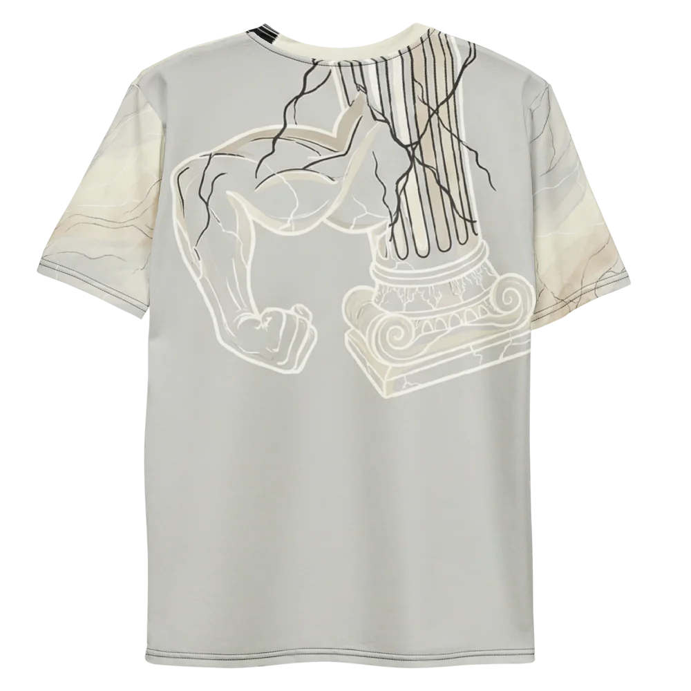 Antike Säule Bizeps T-Shirt — Marmor Kraft Vintage