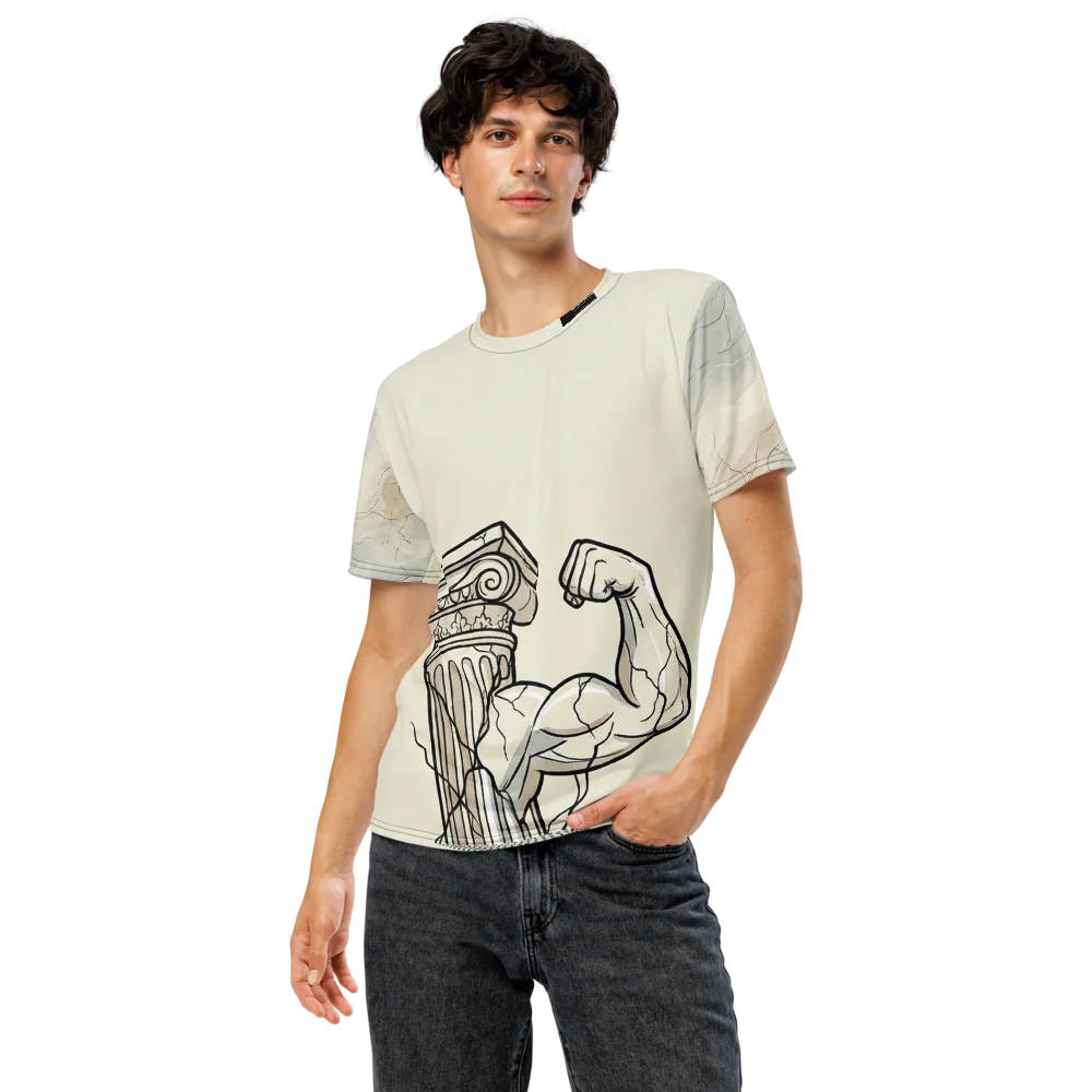 Antike Säule Bizeps T-Shirt — Marmor Kraft Vintage — Ansicht 5