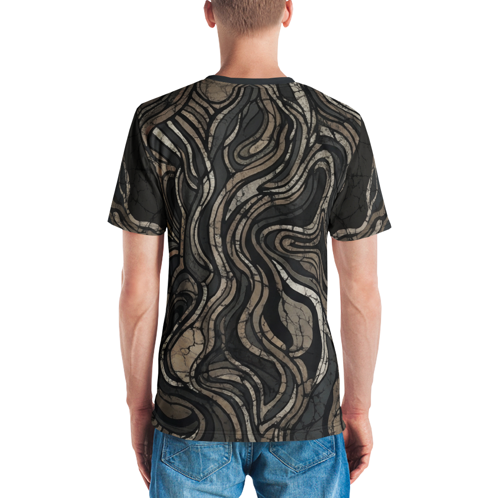 Abstraktes Topografie T-Shirt – Erdige Wellen