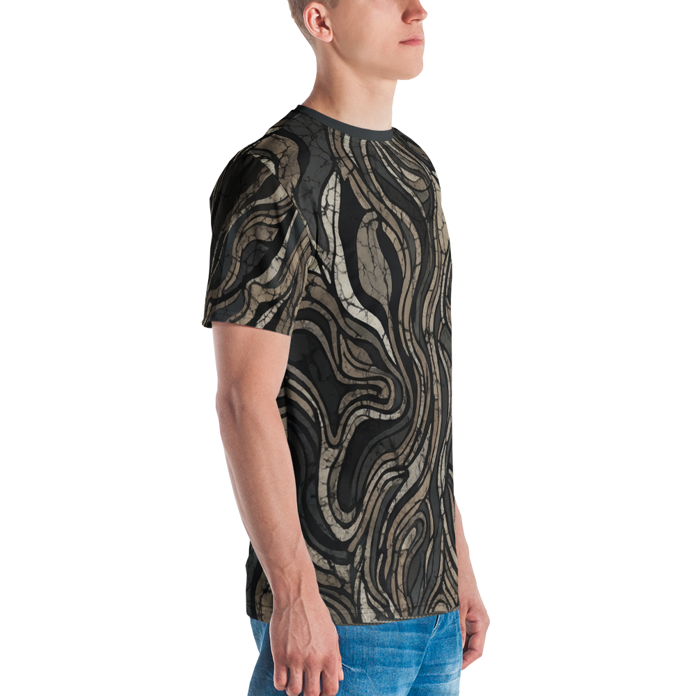 Abstraktes Topografie T-Shirt – Erdige Wellen