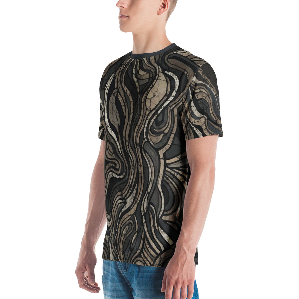 Abstraktes Topografie T-Shirt – Erdige Wellen