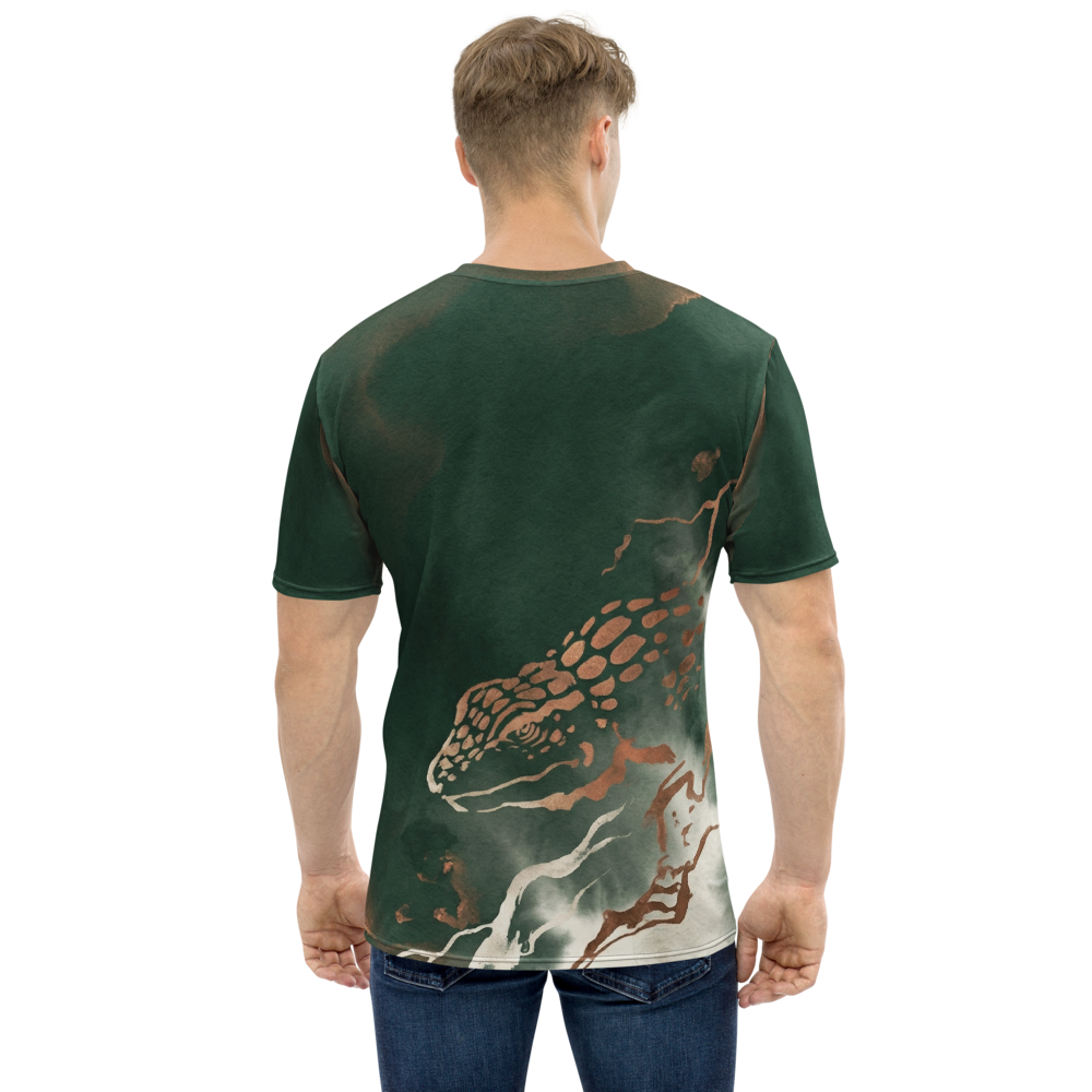 Gecko & Chamäleon Aquarell — Weltkarte Erdtöne T-Shirt