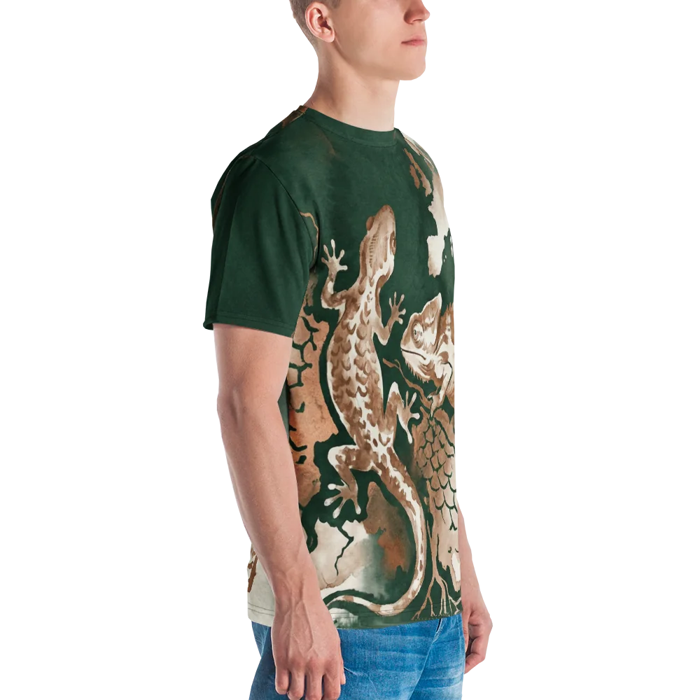Reptilien Aquarell T-Shirt — Gecko Chamäleon Karte — Ansicht 6