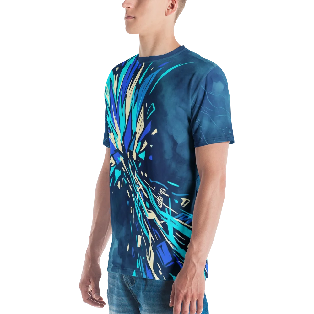 Energie-Explosion T-Shirt — Sci-Fi Kristall Blau — Ansicht 5
