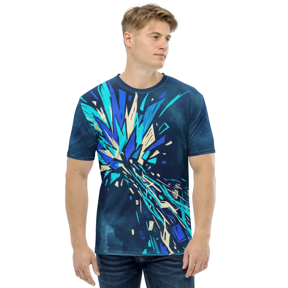 Energie-Explosion T-Shirt — Sci-Fi Kristall Blau — Ansicht 8