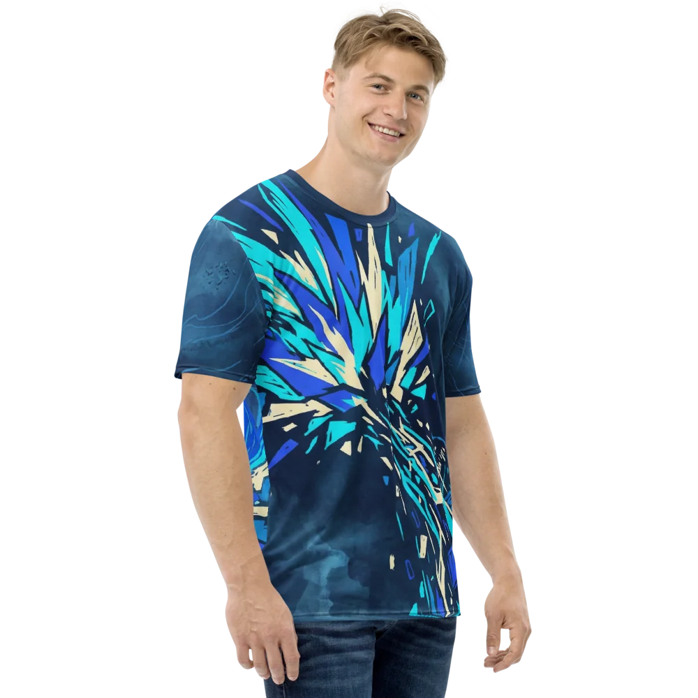 Energie-Explosion T-Shirt — Sci-Fi Kristall Blau
