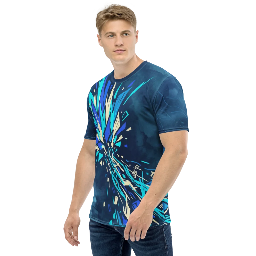 Energie-Explosion T-Shirt — Sci-Fi Kristall Blau