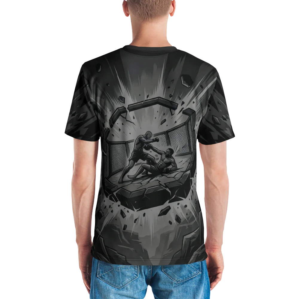 MMA Octagon T-Shirt — Kampf Monochrom Action — Ansicht 7