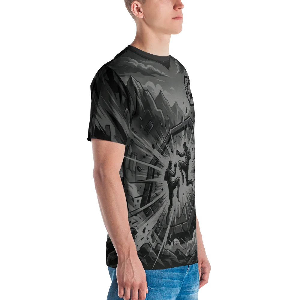 MMA Octagon T-Shirt — Kampf Monochrom Action — Ansicht 6