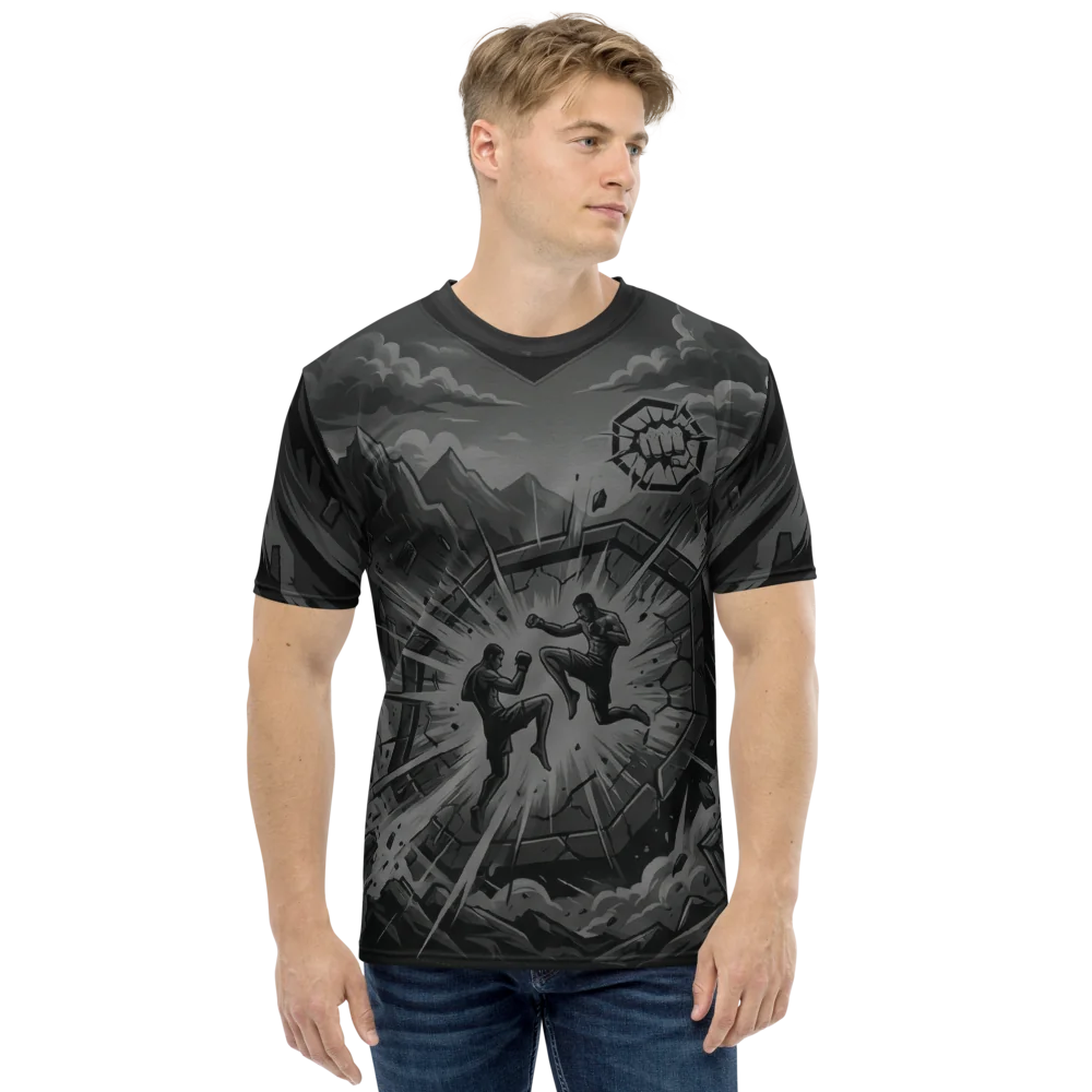 MMA Octagon T-Shirt — Kampf Monochrom Action — Ansicht 8