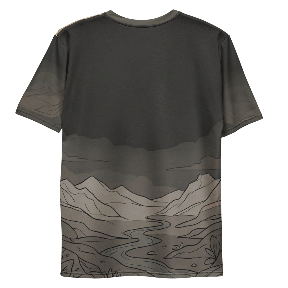 Mystische Kristalle Diagonale Landschaft — Sepia T-Shirt