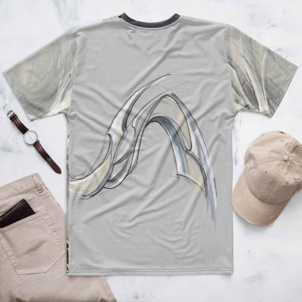 Futuristic Concept Art Sculpture — Grau Creme Abstract T-Shirt