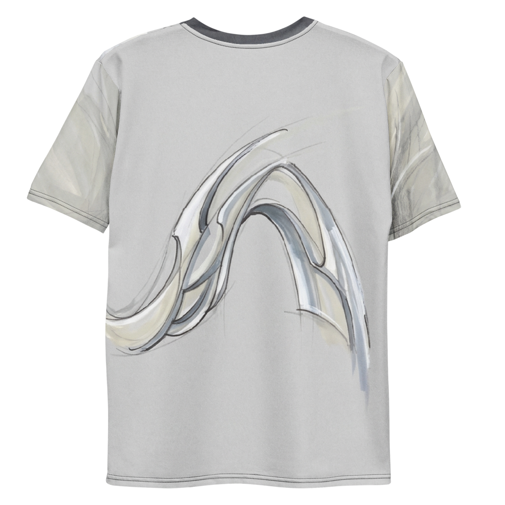 Futuristic Concept Art Sculpture — Grau Creme Abstract T-Shirt