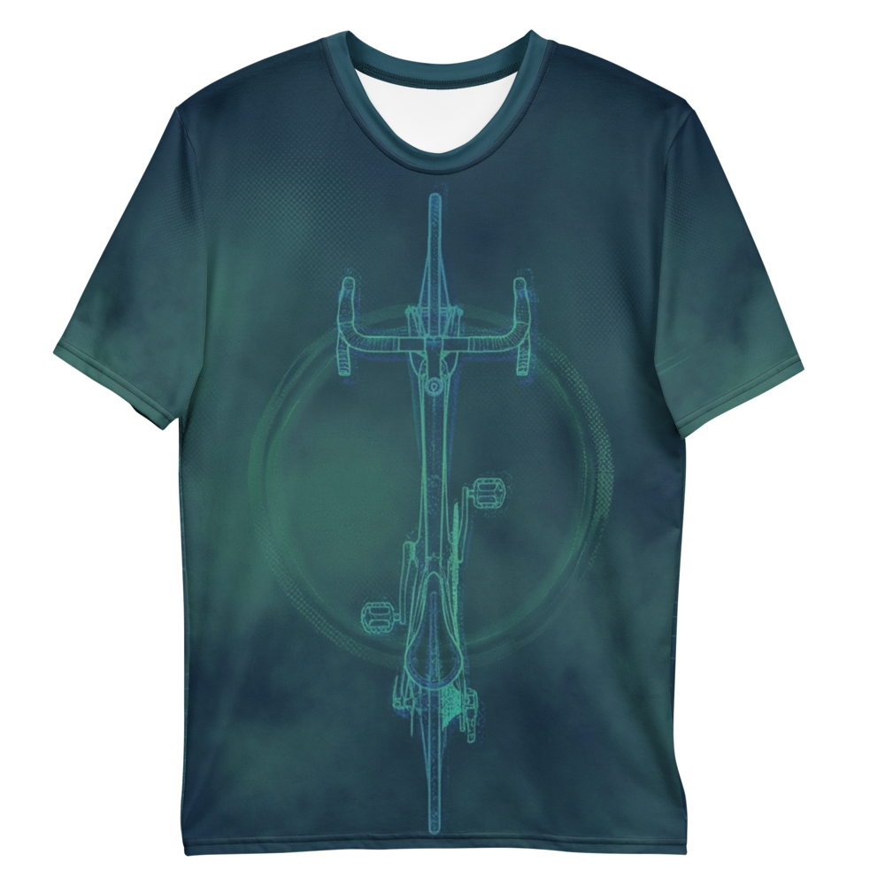 Rennrad Blueprint T-Shirt – Neon Tech Design